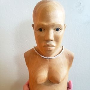 Vintage Wooden Female Bust